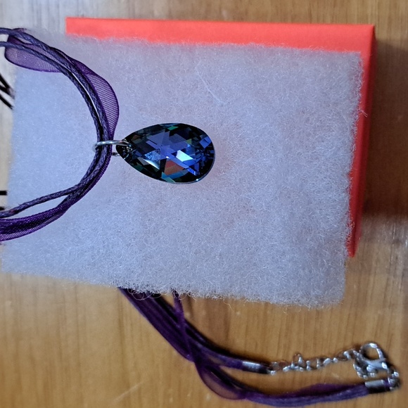 Lilac Garden Crystal Teardrop Necklace - Picture 5 of 6